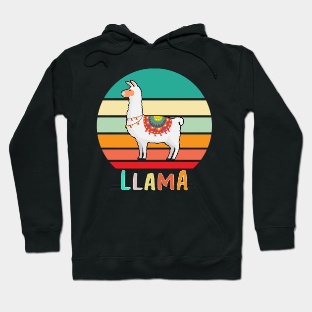 Vintage Retro Llama Hoodie by adrinalanmaji